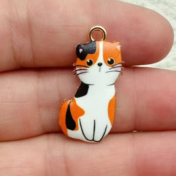 Wholesale 10pcs Cat pendant DIY handmade jewelry accessories,  alloy keychain charms,  necklace and earring accessories Pendant