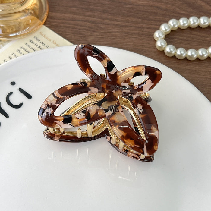 Wholesale Trendy Hollow Butterfly Acetate Hair Claw Clip Tortoise Shell Chic Everyday Hair Accessory