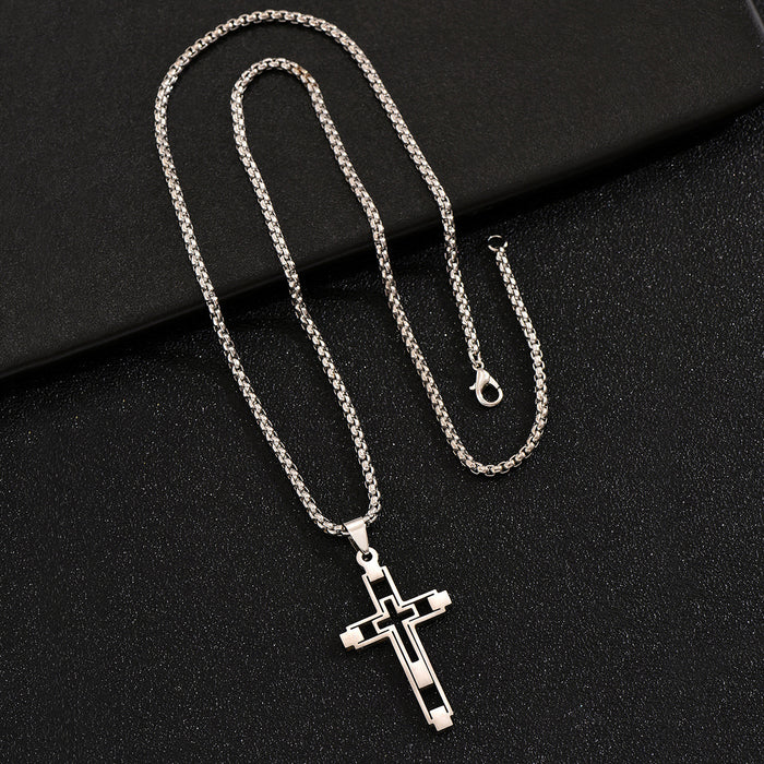 Wholesale Hollow Cross Pendant Men's Necklace JDC-NE-ChengHan014