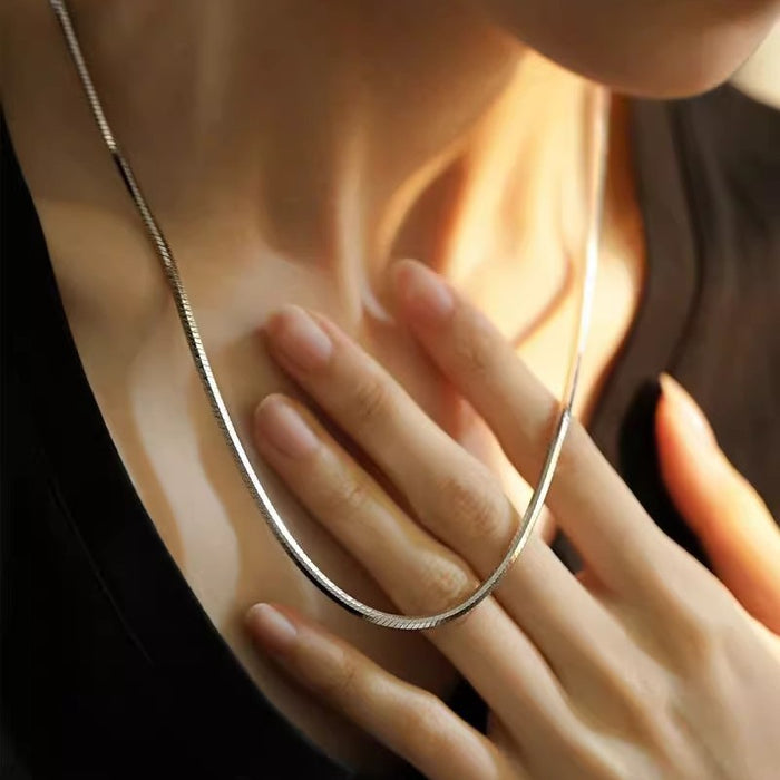 Wholesale Titanium steel bone chain, versatile for men and women, basic style, layered collarbone chain, thick and thin, men's style