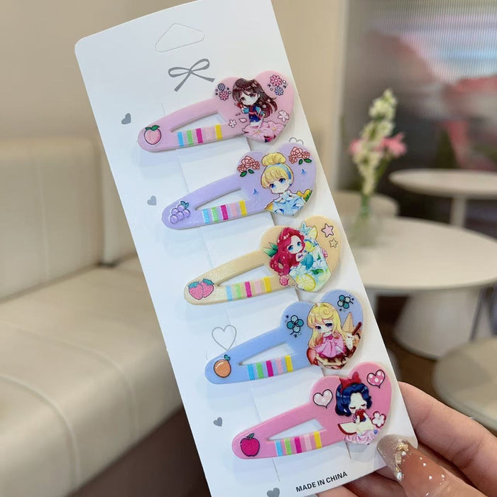 Wholesale 5 PCS Cute cartoon pattern plaid hair clip