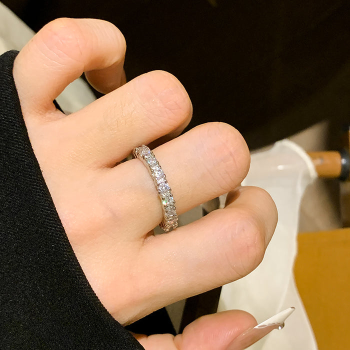 Wholesale Super sparkling full diamond ring, women's light luxury high-end feel, tail ring, women's niche design ring, ring