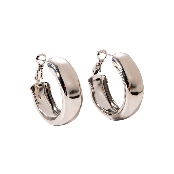 Wholesale New style exaggerated large circle earrings, light luxury, high-end, niche, shiny silver earrings for women