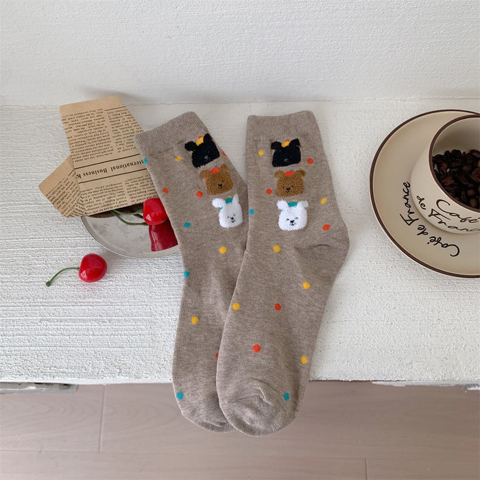 Wholesale Cute socks, mid length socks, long socks, cartoon polka dot socks, short socks