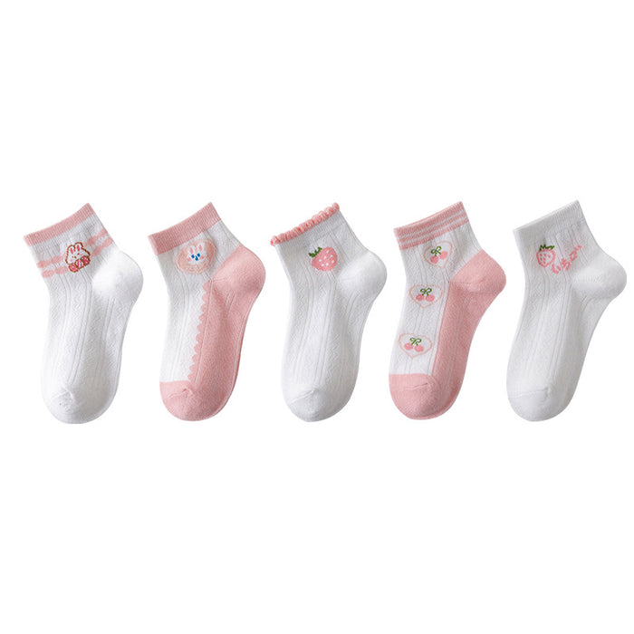 Wholesale Set of 5 Pairs for Summer Children's Cartoon Thin Breathable Cotton Socks JDC-SK-Pingt007
