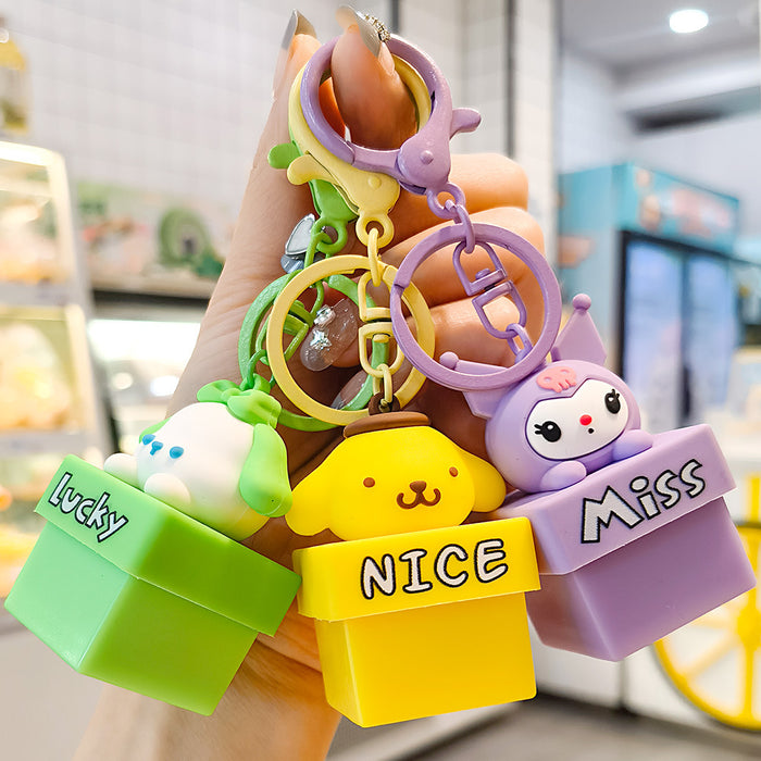 Wholesale Cartoon glowing doll keychain cute backpack car pendant