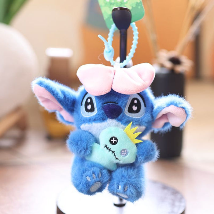 Wholesale Cute Bow Cartoon Pendant Plush Toy Doll  Bag Pendant Keychain Rag Doll