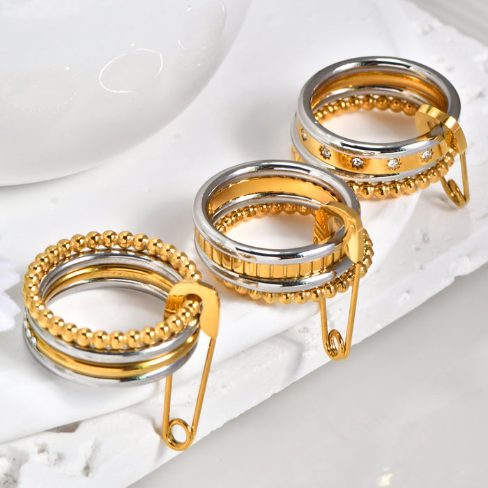 Wholesale  Multi-Layered Stacked Rings,  Titanium Steel Non-Fading Rings