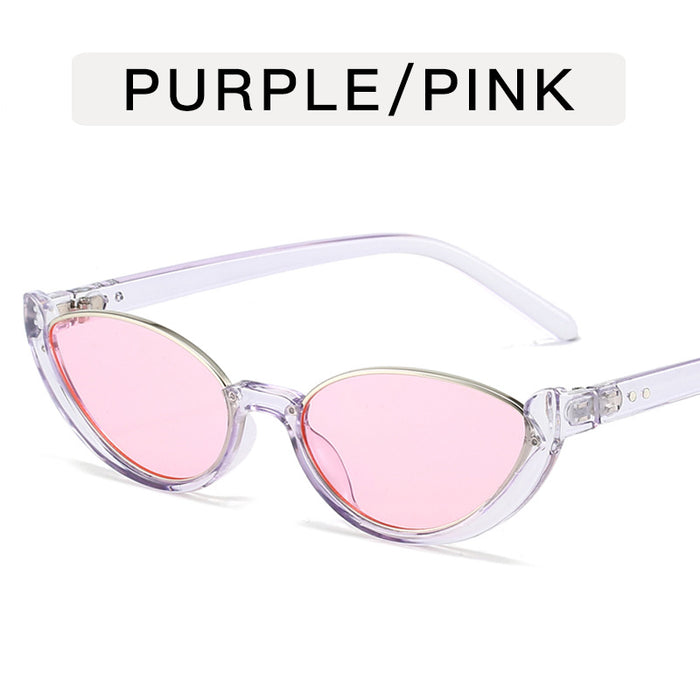 Wholesale Cat eye half frame sunglasses, niche retro glasses, fashionable and personalized sunglasses