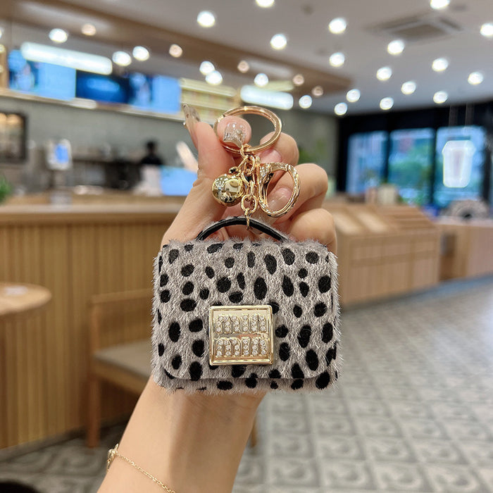 Wholesale Creative Leopard Print Mini Coin Purse Keychain Small Square Bag Car Key Chain Bag Pendant Decoration