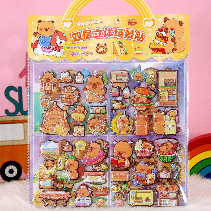 Wholesale Children's Cartoon Stickers Altman 3D Three-Dimensional Double-Layer Bubble Stickers