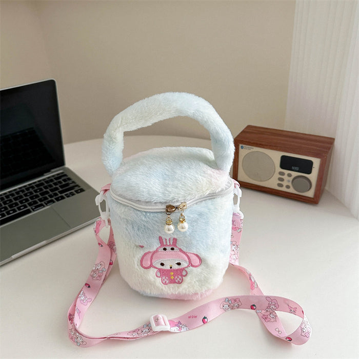 Wholesale Cute plush  bucket bag cartoon girl portable small bag