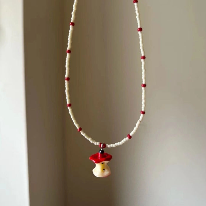 Wholesale   Apple Core Beaded Necklace Female  All-match Clavicle Chain