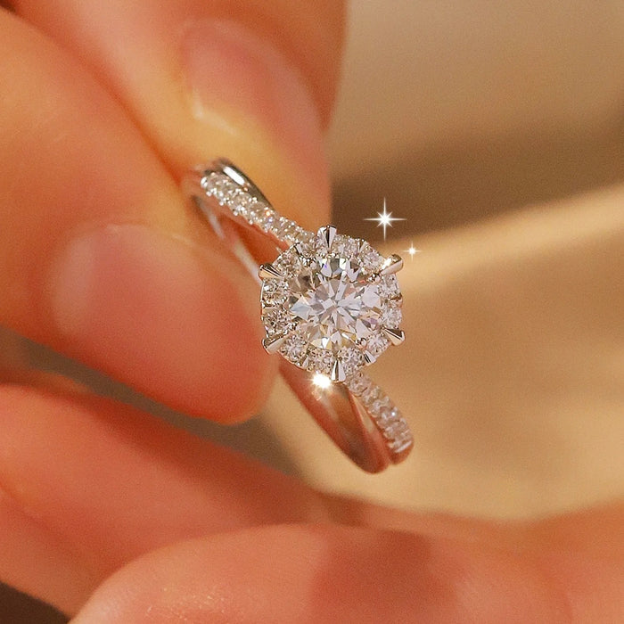 Wholesale Fashionable temperament women's ring light luxury imitation diamond open ring women's ring