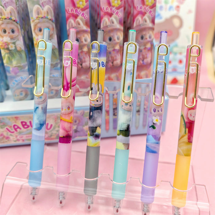 Wholesale 6pcs Blind Box Press Pen Gel Pen Student Daily Exam Brush Pen Black Gel Pen