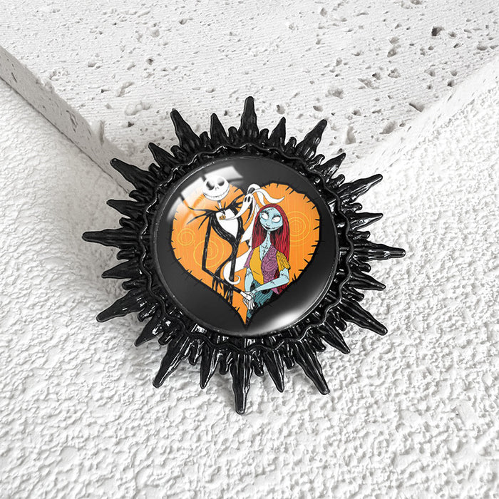 Wholesale  series Christmas night e swimming Black Time gem metal brooch  Black Devil badge