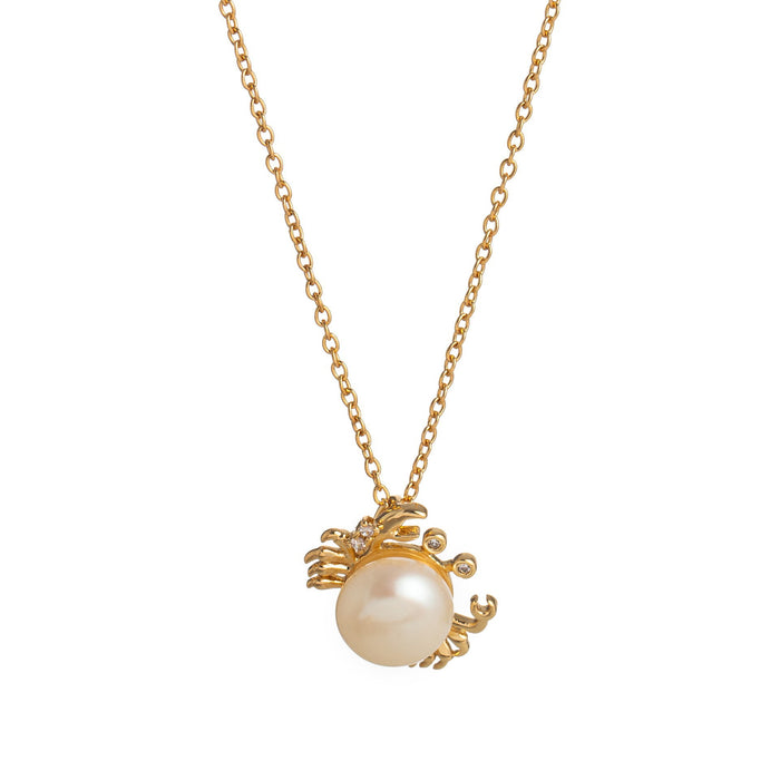 Wholesale Ice cream cone bow pearl pendant necklace