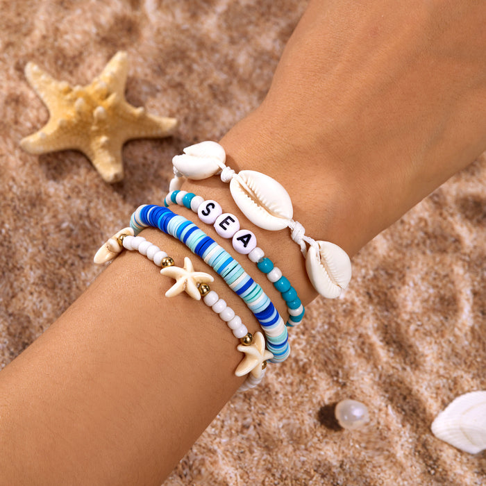 Wholesale Bohemian Beach Bracelet Set Alloy Handmade Charm Bracelets