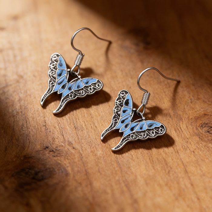 Wholesale 2pcs Retro Long Butterfly Simple Statemente Earrings