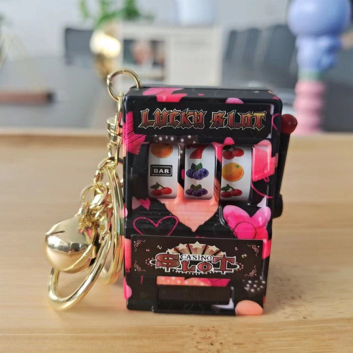 Wholesale Creative Tiger Fruit Machine Pendant Lucky Drawing Keychain Fun Toy Keychain Office Cultural