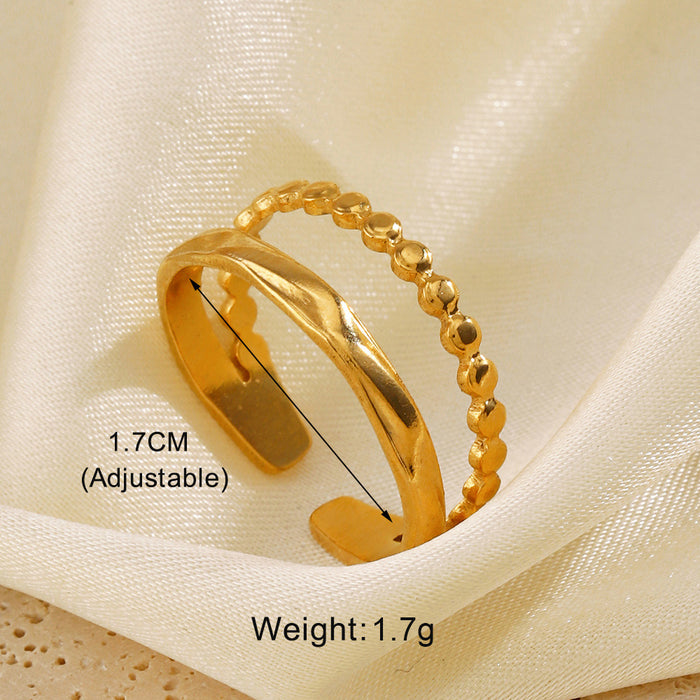 Wholesale Stainless Steel Gold Plated line cross Adjustable rings