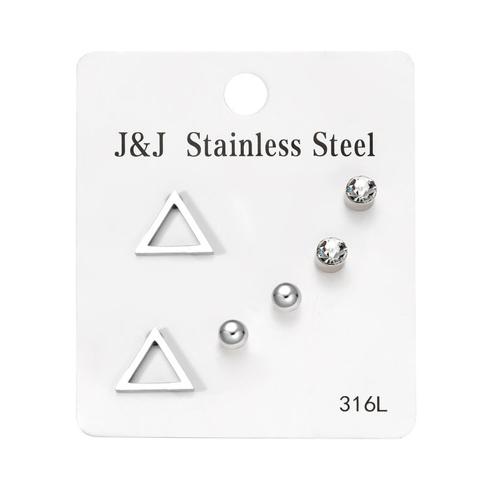 Wholesale Heart Diamond Combination Card Earrings Set Earrings