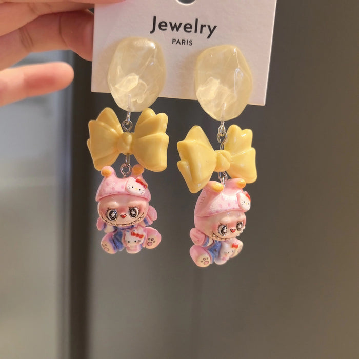 Wholesale Original new cartoon silver needle earrings cute