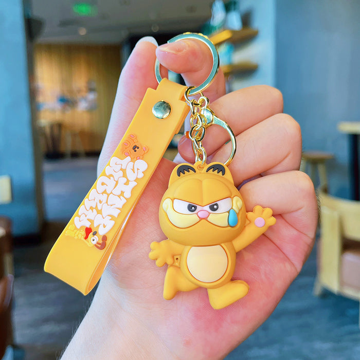 Wholesale Cartoon funny cat keychain small pendant doll car keychain student schoolbag pendant