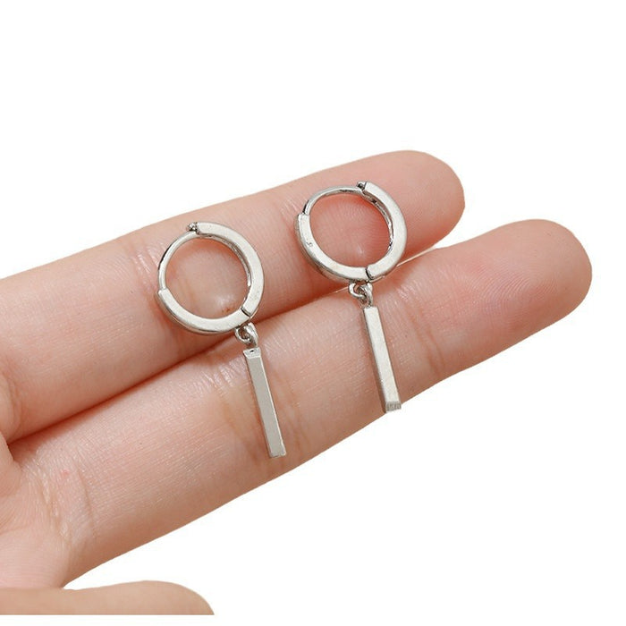 Wholesale Long and straight earrings exude a minimalist and niche commuting style, with a geometric design and a stylish ear clasp