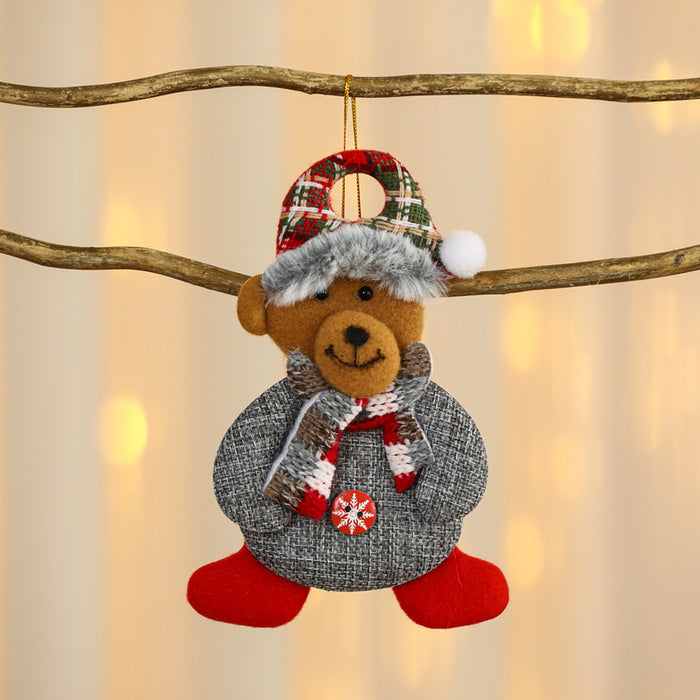 Wholesale Christmas Decorations Small Pendant Christmas Tree Fabric Pendant Elder Elk Doll Small Hanging Window Small Pendant