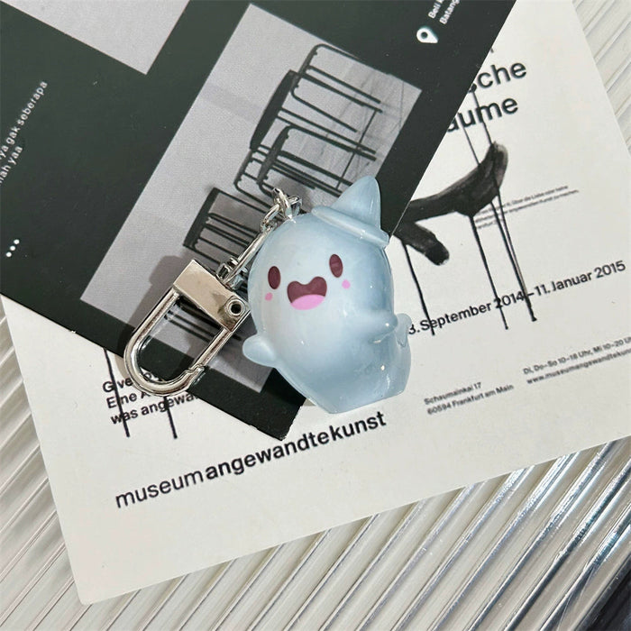 Wholesale Cute Glow-in-the-Dark Ghost Keychain Resin Material Includes Bag and Card Decorative