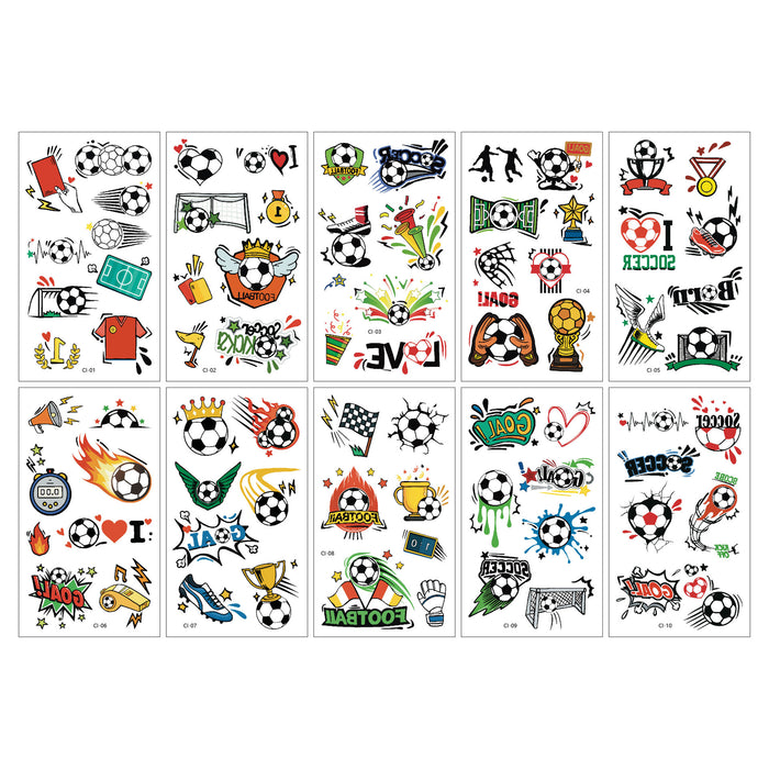 Wholesale 10pcs World Cup Water Transfer Paper Football Tattoo Stickers