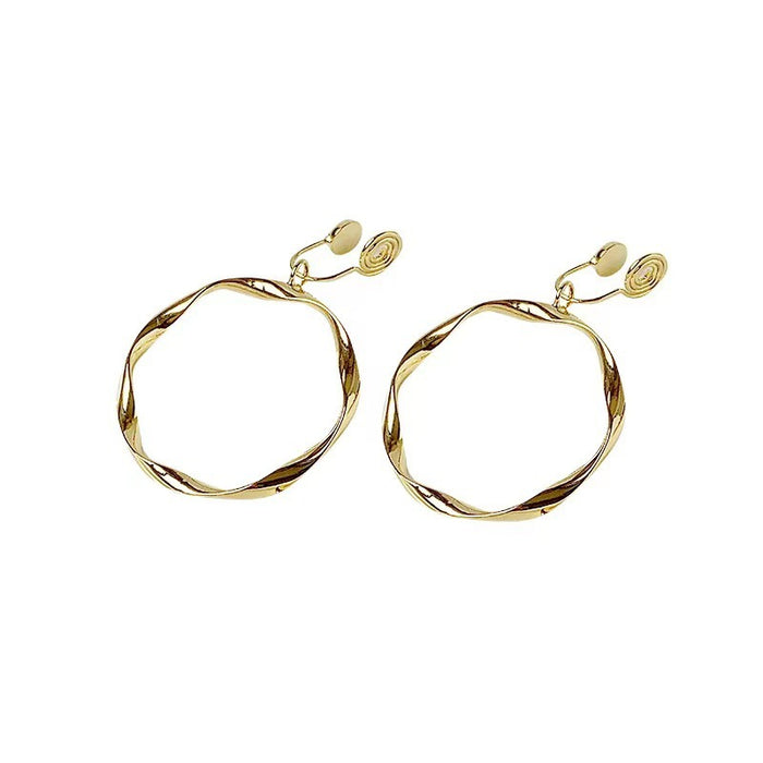 Wholesale geometric ear clip large circle earrings without ear hole ear clip female temperament earrings