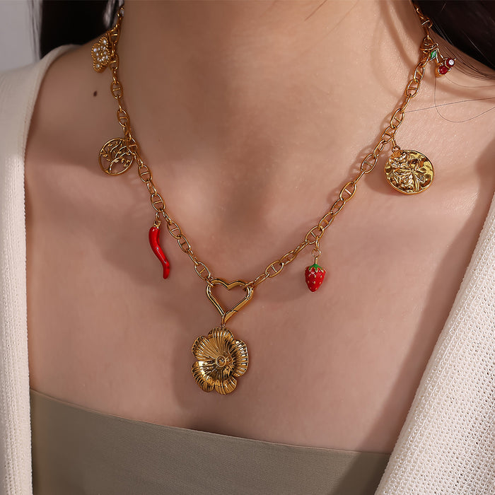 Wholesale DIY Stainless Steel Gold-Plated Necklace Pendant