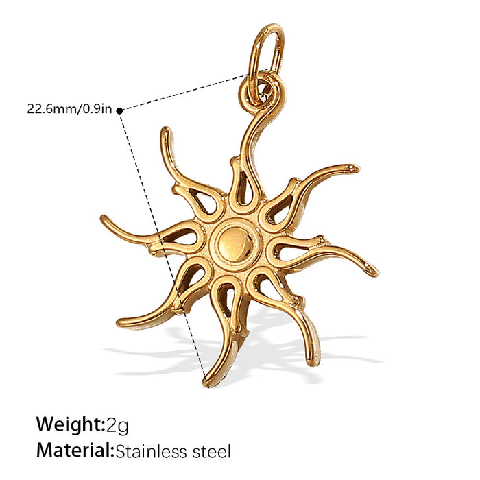 Wholesale Sun and Moon Element Stainless Steel Gold-Plated Pendant