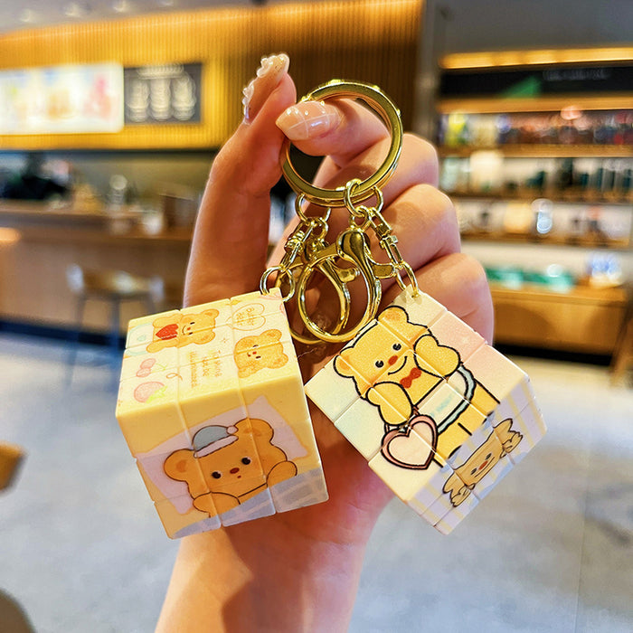 Wholesale Creative Rubik's Cube Keychain Cute and Playable Third Order Rubik's Cube Keychain Children's Bag Pendant Gift
