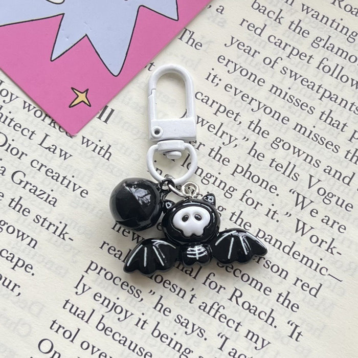 Wholesale Cute Black Bell Keychain Resin Pendant Student Bag Charm MOQ≥2