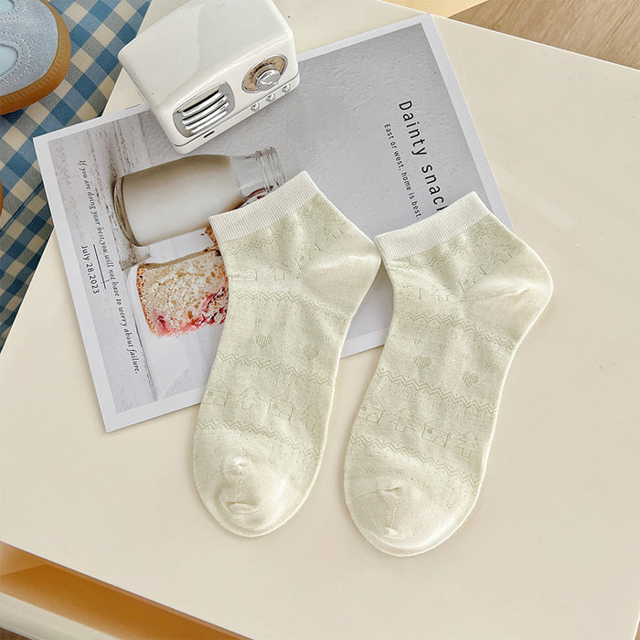 Wholesale Retro floral fashionable combed cotton short socks
