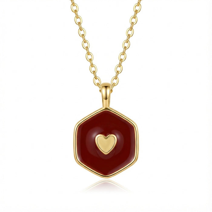 Wholesale Colorful enamel heart-shaped luminous choker  necklace for Valentine' s Day