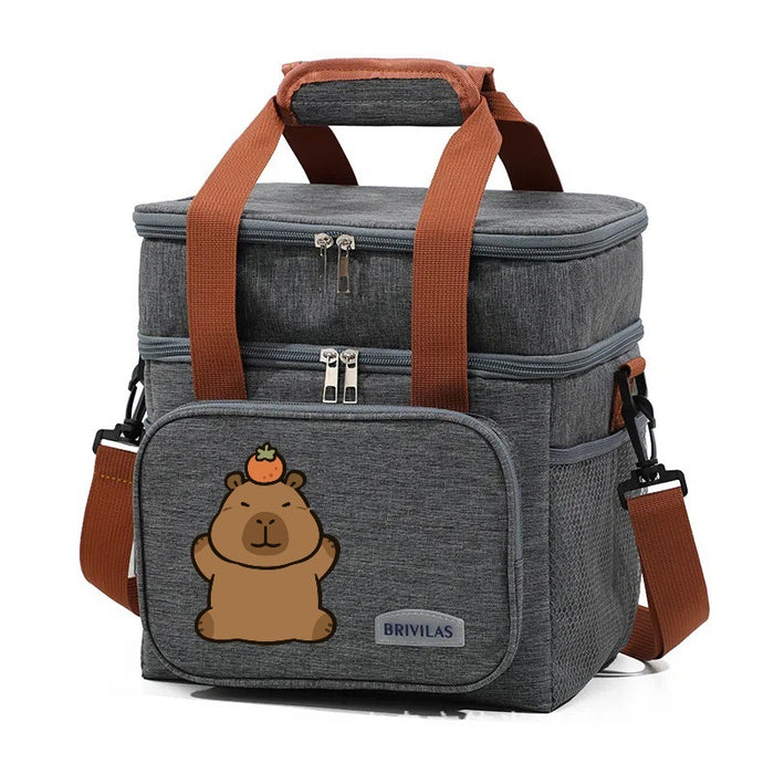 Wholesale Double-layer lunch bag printed insulation bag ice bag for picnic insulation