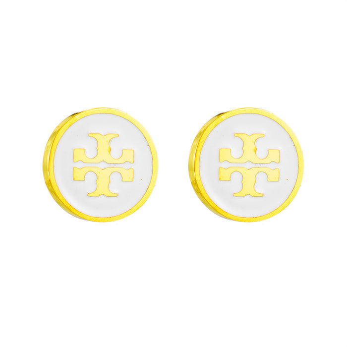 Wholesale Stainless steel earrings necklace with simple engraved letters jewelry