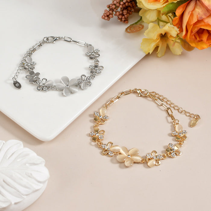 Wholesale Summer New Fashion Cat's Eye Bracelet Sweet Small Fresh Flower Bracelet