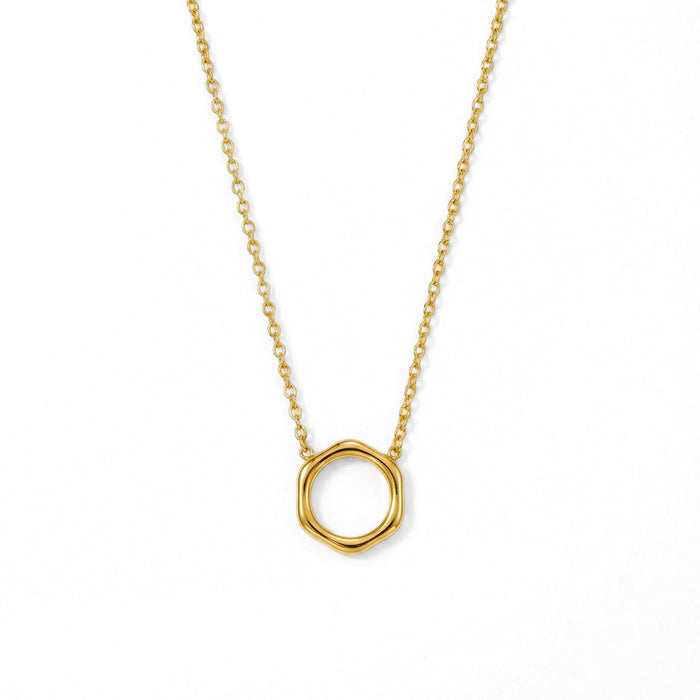 Wholesale Stainless steel Minimalist Circle Pendant Clavicle Necklace