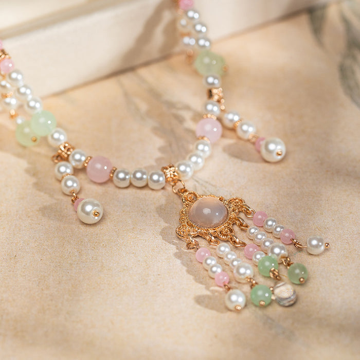 Wholesale Hanfu Accessories Yingluo Necklace tassel Accessories Pearl Pendant