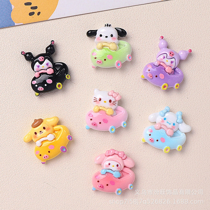 Wholesale Driving Car Cute Cartoon Accessories Cartoon Resin Jewelry Cream Glue Handmade Hairpin Patch Drop