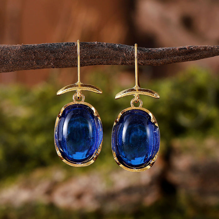 Wholesale Stylish Retro Exquisite Gemstone Pendant Earrings