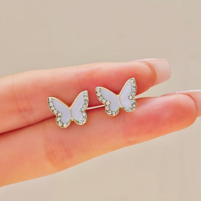 Wholesale Alloy Black Red White Butterfly Earrings JDC-ES-SM008