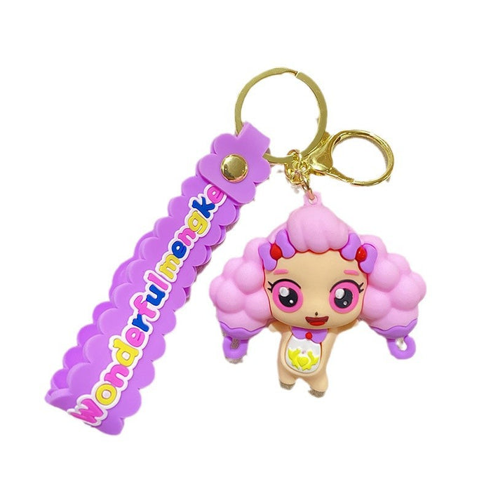 Wholesale Cartoon ful Cute Keychain Pendant Student Bookbag with Bell Pudding Dog Doll Pendant