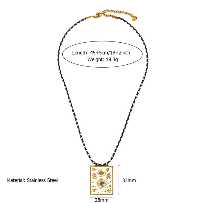 Wholesale Wholesale of Artistic Stainless Steel Colorful Dripping Oil Dafang Brand Cotton Rope Necklace