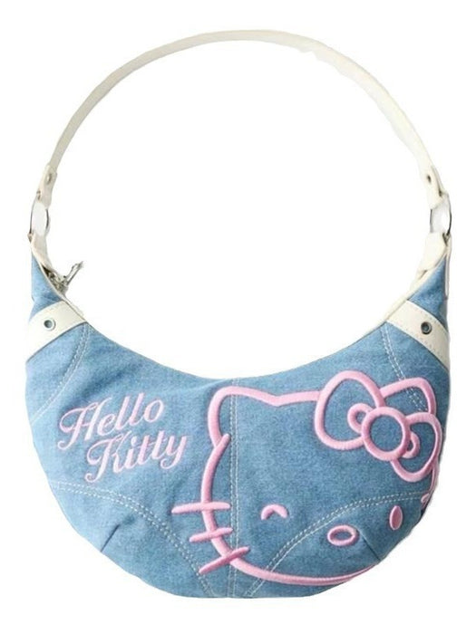 Wholesale Cute Cartoon Denim Embroidered Horn Shoulder Bags